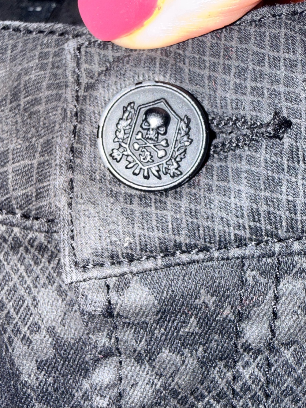 The Kooples Size 24 Short Fit Black Floral Print Skinny Jeans Stretch Designer - Picture 10 of 16